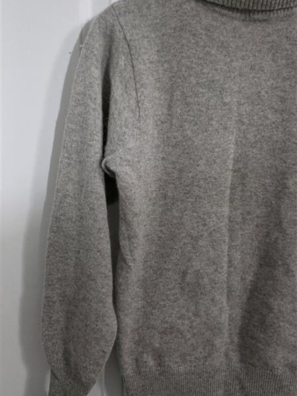 Moda International Gray Angora Lambswool Blend Turtleneck, XS Fits like a Small - Picture 5 of 8